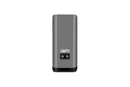 Gray bookshelf speaker on a white background