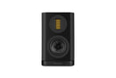 Black bookshelf speaker on a white background