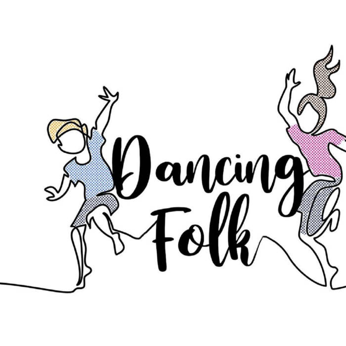 The words "Dancing Folk" with two people either side dancing