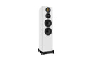 White floor-standing speaker on a white background