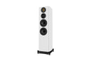 White floor-standing speaker on a white background