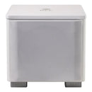 White subwoofer on a white background