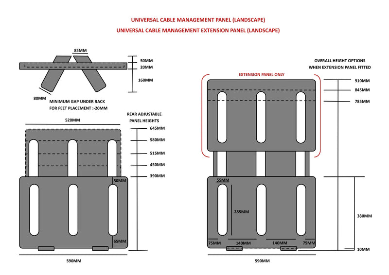 Atacama Universal Cable Management Panel