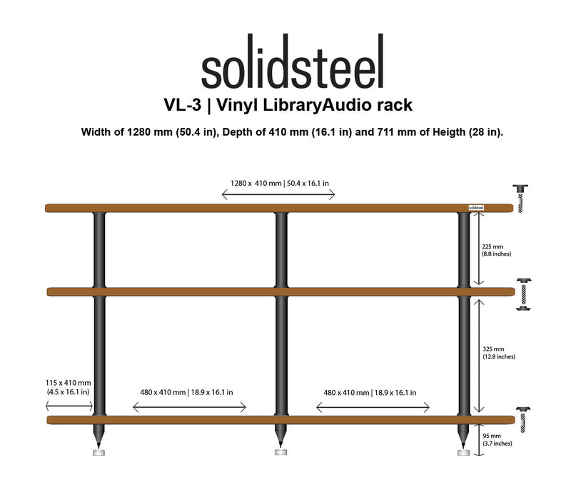 Solidsteel VL-3 Vinyl Storage/HiFi Rack