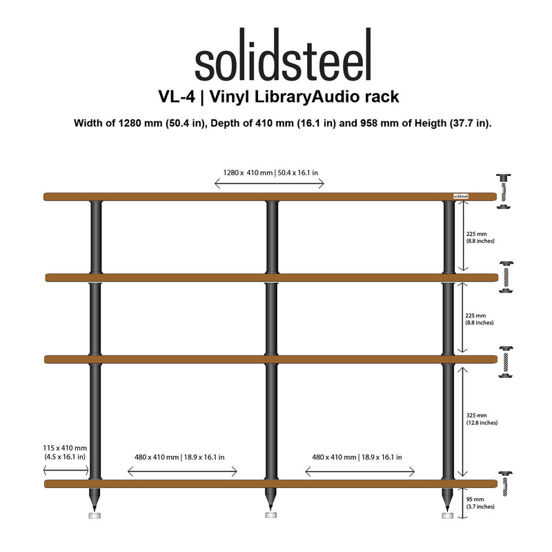 Solidsteel VL-4 Vinyl Storage/HiFi Rack